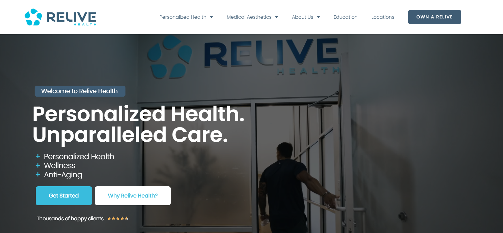 Relive Health Platform Screenshot